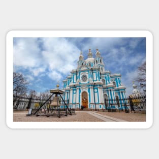 Smolny cathedral in Saint Petersburg, Russia Sticker